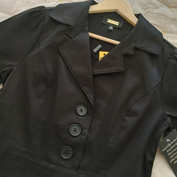 NWT Alexia Admor Women's Kayden Trench Sheath Dress in Black Size 6 - Picture 5 of 7